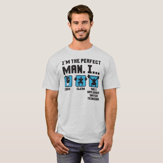 Perfect Man - Funny Weightlift Gym T-shirt (Voorkant volledig)