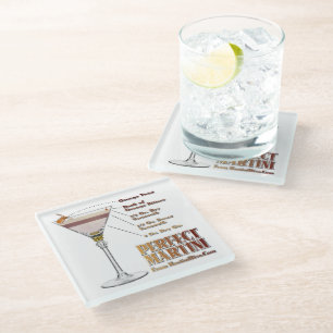Perfect Martini Cocktail Recept Kunst Glazen Onderzetter