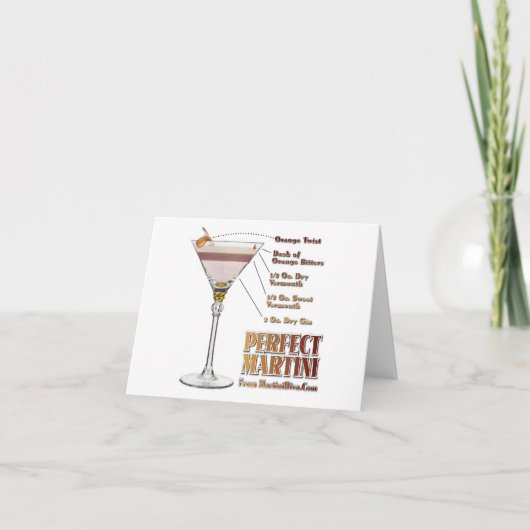 Perfect Martini Cocktail Recept Kunst Kaart (Voorkant)