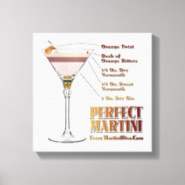 Perfect Martini Cocktail Recipe 12x12 Canvas Print