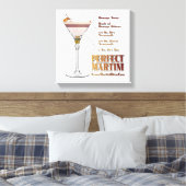 Perfect Martini Cocktail Recipe 12x12 Canvas Print (Insitu (Slaapkamer))