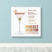 Perfect Martini Cocktail Recipe 12x12 Canvas Print (Insitu (Houten vloer))