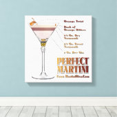 Perfect Martini Cocktail Recipe 12x12 Canvas Print (Insitu (Houten vloer))