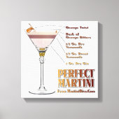Perfect Martini Cocktail Recipe 12x12 Canvas Print (Voorkant)