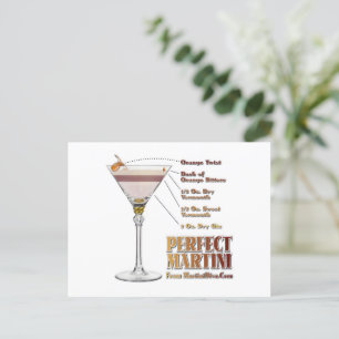 Perfect Martini Cocktail Recipe Art Briefkaart