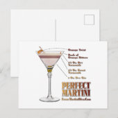 Perfect Martini Cocktail Recipe Art Briefkaart (Voorkant / Achterkant)