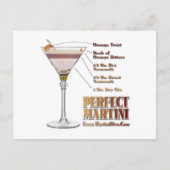 Perfect Martini Cocktail Recipe Art Briefkaart (Voorkant)
