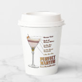 Perfect Martini Cocktail Recipe Art Papieren Bekers (Achterkant)