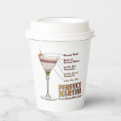 Perfect Martini Cocktail Recipe Art Papieren Bekers (Voorkant)