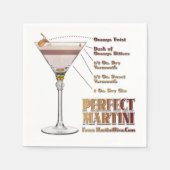 Perfect Martini Cocktail Recipe Art Servet (Voorkant)
