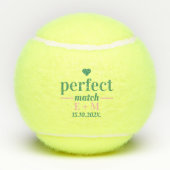 Perfect Match Bachelorette Wedding Favor Tennisballen (Achterkant)