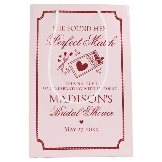 Perfect Match Bridal Shower Bachelorette Favor Medium Cadeauzakje (Voorkant)