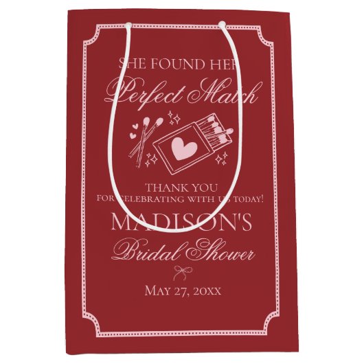 Perfect Match Bridal Shower Bachelorette Favor Medium Cadeauzakje (Voorkant)