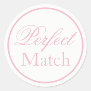 "Perfect Match" bruiloft Sticker Blush Pink