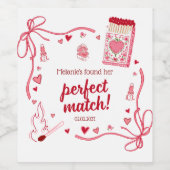 Perfect Match Coquette Bruiloft Feest Persoonlijk Wijn Etiket (Enkel label)