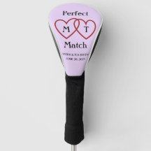 Perfect Match Couple Monogram Golf Head Hoesje