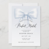 Perfect Match Elegant Bow Stripe Bridal Shower Kaart (Voorkant)
