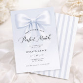 Perfect Match Elegant Bow Stripe Bridal Shower Kaart