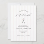 Perfect Match Elegant Modern Stripe Bridal Shower Kaart (Voorkant)