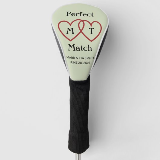 Perfect Match Gepersonaliseerde Golf Head Hoesje Golfheadcover (Voorkant)