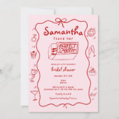 Perfect Match Hand Drawn Coquette Vrijgezellenfees Kaart (Voorkant)