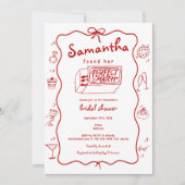 Perfect Match Hand Drawn Coquette Vrijgezellenfees Kaart (Voorkant)