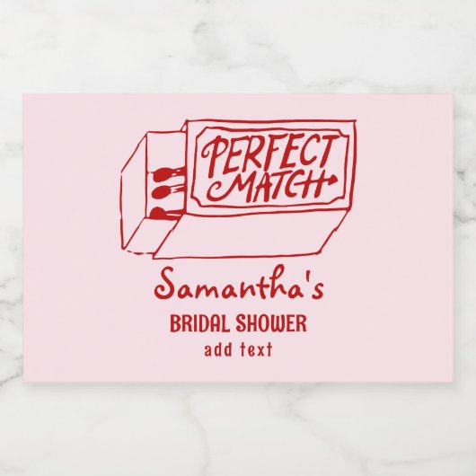 Perfect Match Hand Drawn Coquette Vrijgezellenfees Sparkling Wijnetiket (Enkel label)