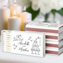 Perfect Match Hand Getekende Trouw Matchbox Favore