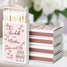 Perfect Match Hand Getekende Trouw Matchbox Favore