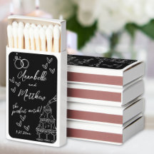 Perfect Match Hand Getekende Trouw Matchbox Favore