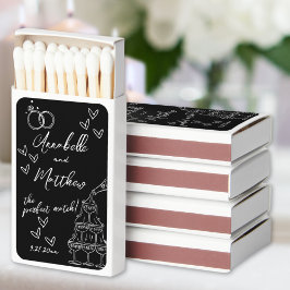 Perfect Match Hand Getekende Trouw Matchbox Favore