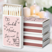 Perfect Match Hand Getekende Trouwmatchboxen