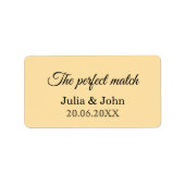 Perfect Match Huwelijks Luciferdoosje – Premium Ed Etiket (Voorkant)