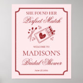 Perfect Match Made in Heaven Bridal Shower Welcome Poster (Voorkant)