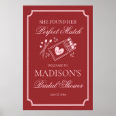 Perfect Match Made in Heaven Bridal Shower Welcome Poster (Voorkant)