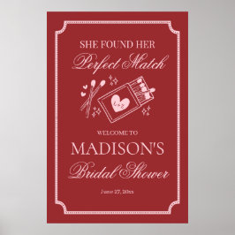 Perfect Match Made in Heaven Bridal Shower Welcome Poster