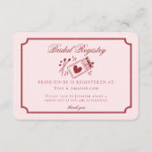 Perfect Match Made in Heaven Pink Bridal Registry Informatiekaartje (Voorkant)