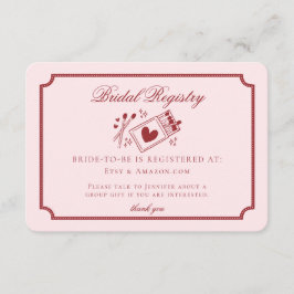 Perfect Match Made in Heaven Pink Bridal Registry Informatiekaartje