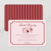 Perfect Match Made in Heaven Pink Bridal Registry Informatiekaartje (Voorkant / Achterkant)