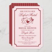 Perfect Match Made in Heaven Pink Bridal Shower Kaart (Voorkant / Achterkant)
