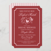 Perfect Match Made in Heaven Red Bridal Shower Kaart (Voorkant / Achterkant)