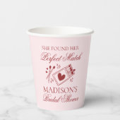 Perfect Match Matchbox Bridal Shower Papieren Bekers (Achterkant)