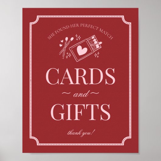 Perfect Match Matchbox Bruiloft Cards & Cadeaus Poster (Voorkant)