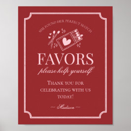 Perfect Match Matchbox Bruiloft Uitnodiging Bordje Poster