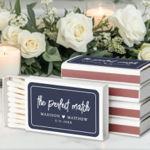 Perfect Match Navy Blauwe Trouw Matchbox Favoren