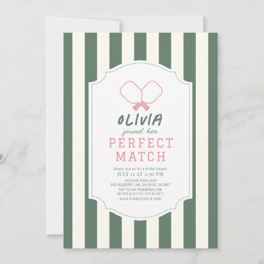 Perfect Match Picklebal Stripe Vrijgezellenfeest Kaart (Voorkant)