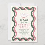 Perfect Match Pickleball Green Wavy Vrijgezellenfe Kaart (Voorkant)