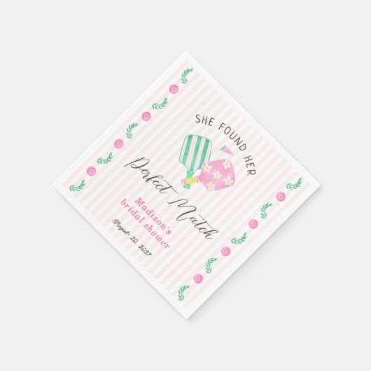 Perfect Match Pickleball Vrijgezellenfeest Welkom Servet (Hoek)