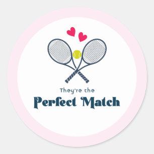 Perfect Match Preppy Tennis Favor Ronde Sticker