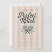 Perfect Match Social Club Tennis Bruiloftsshower Kaart (Voorkant)